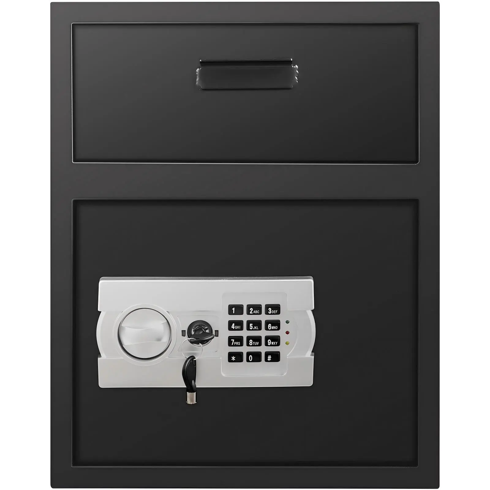 Digital Depository Safe 1.7 Cubic Feet Made of Carbon Steel Electronic Code Lock Depository Safe with Deposit Slot with Two Emergency Keys Depository Box for Home Hotel Restaurant and Office