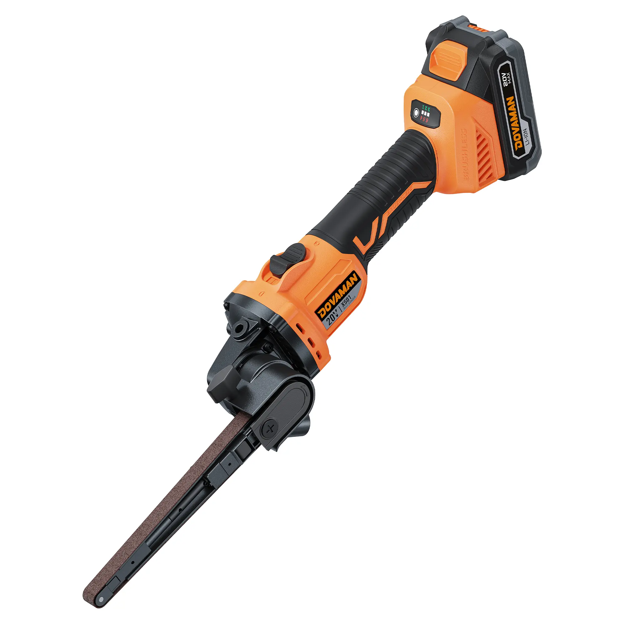 #summerfinds DOVAMAN 20V Cordless Belt Sander, 1/2'' x 18'' Detailing File Sander w/6-Speed (Up to 3268 SFPM), 0-160° Adjustable, Tool-Free Belt Change, Ideal for Tight Space Sanding on Wood, Metal & Plastic Power Tools Da Polisher