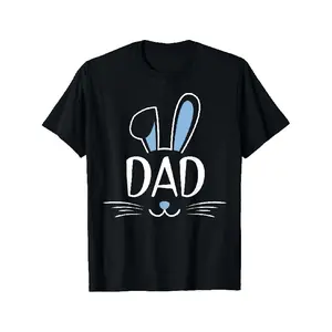 Men's Dad Bunny Rabbit Face Family Group Graphic T-Shirt, Easter-Father's Day Apparel, Comfortable Crew Neck, Regular Fit, Slight Stretch Fabric, All-Season, Ideal for Everyday Outdoor Activities Casual Crewneck Tshirt graphic tee