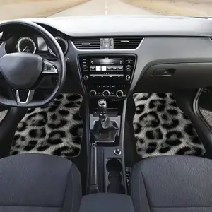 Leopard print car floor mat 4-piece set, car floor mat, travel accessories, Car Accessory, fun design, protective cover, vehicle lining, suitable for SUV, car and small household