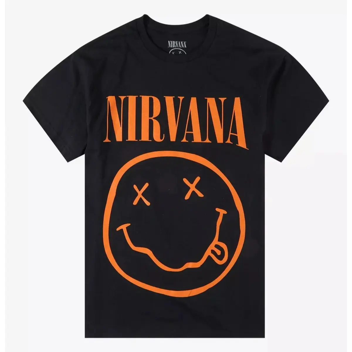 Nirvana Smiley Face Graphic Tee | Vintage Grunge Rock T-Shirt | 90s Alternative Unisex Cotton Shirt | Y2K Dark Streetwear | Classic Music Tee
