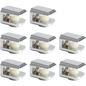 8Pcs Glass Shelf Brackets,Adjustable Clamp Brackets for Shelves,Wall Mount Clamps for 5-8mm Glass Shelves,Bathroom Clip Holder Support Hardware Metal Organiser Smooth Installation Wood Wooden