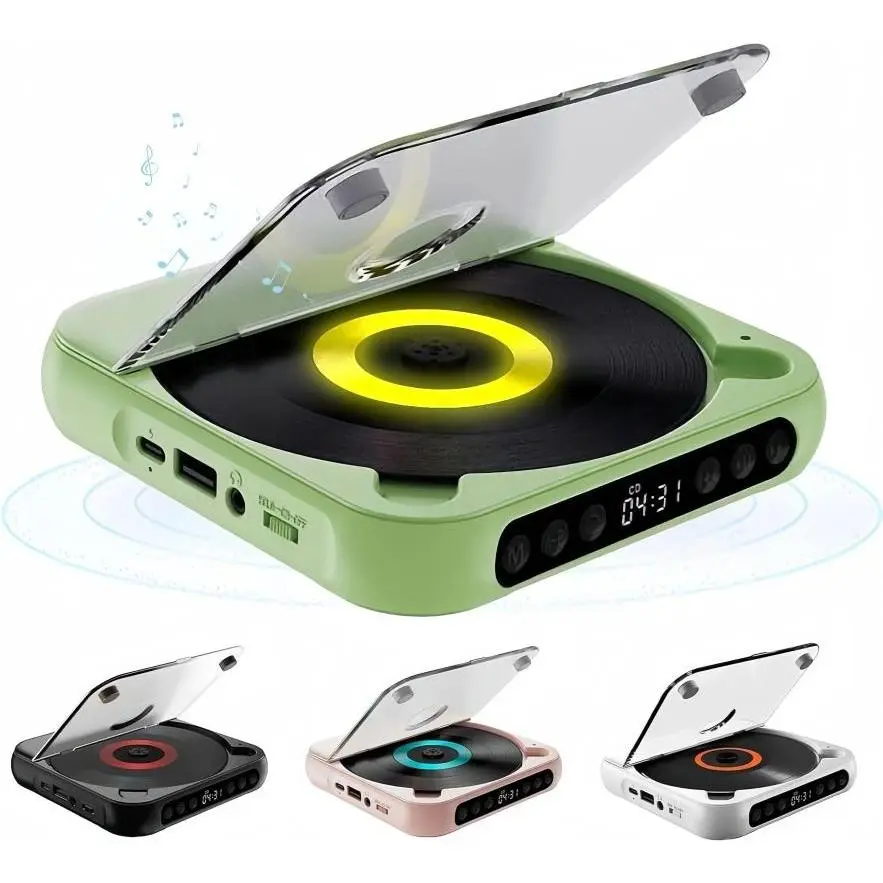 Portable Bluetooth CD Player with LED Display | FM Radio & AUX for Home, Car & Outdoor