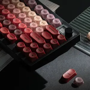 Womier PBT Keycaps, Red Jelly Keycap Berry Kiss Theme MOA Profile, 128 Keys Elegant Cute Custom Key caps for 61/68/84/87/98/100 Cherry Gateron MX Mechanical Keyboards