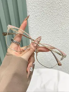 Unisex Fashionable Vintage Eyeglasses, Trendy Anti-blue Light Eyeglasses for Everyday Use, Fashion Accessories for Outdoor Activities, Stylish Glasses