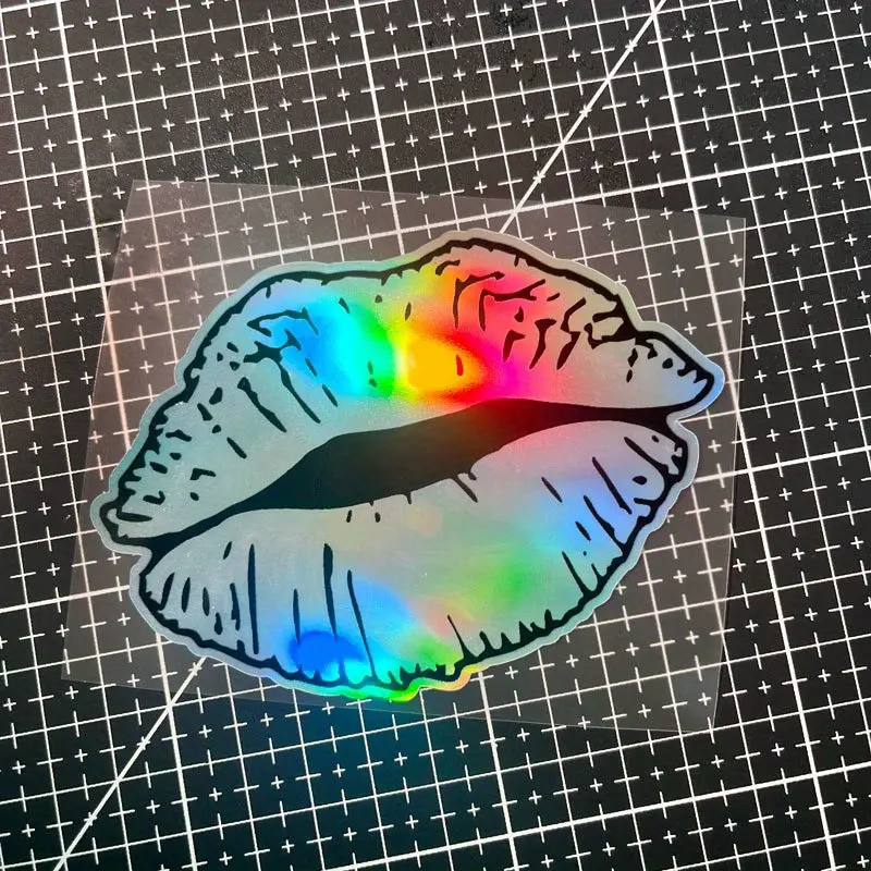 1PC lip print car stickers, Car Decorative Sticker, creative car body decoration, kissing lip-shaped stickers for car bumpers, triangle windows, side windows, car covers, motorcycle helmets, waterproof self-adhesive anti-scratch film