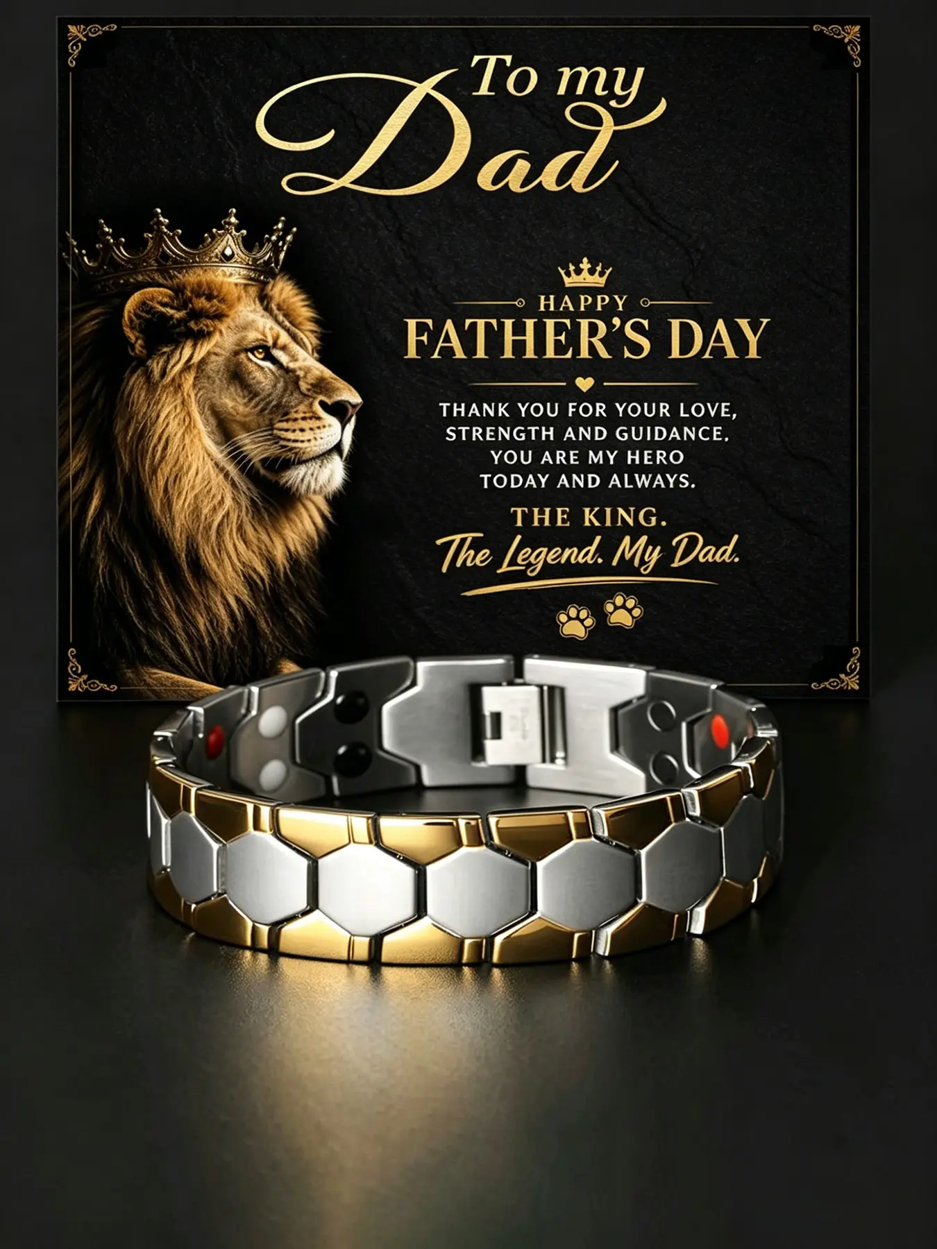 Father's Day Gift: Men's Hematite Magnetic Therapy Bracelet, Anti-Fatigue & Healing Stretch Beaded Jewelry. Thoughtful Dad Gift for Father's Day, Christmas, New Year, Valentine's Day; Ideal for Daily & Party Wear