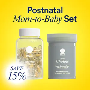Ritual Postnatal Mom-to-Baby Set, Postpartum Multivitamin and Natal Choline Supplements, Supports Lactation, Immune Function, and Baby's Cognitive Function