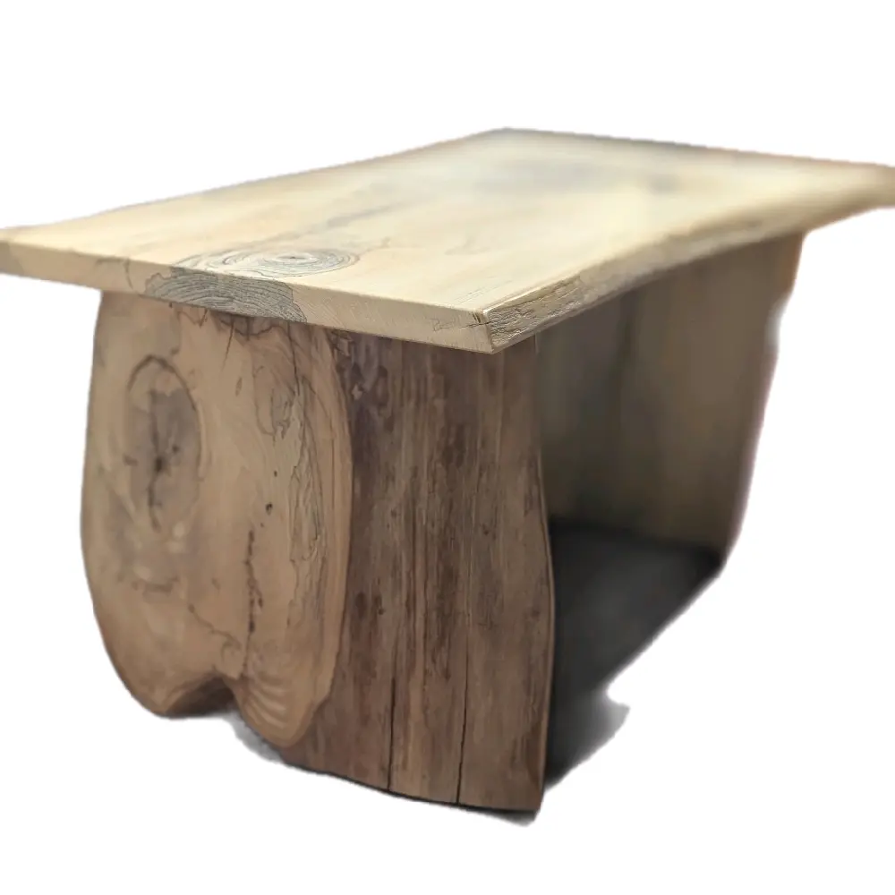 Spalted Elm Live Edge Bench - Natural Wood, Custom Made, Unique Design, Natural Finish, Rustic Style