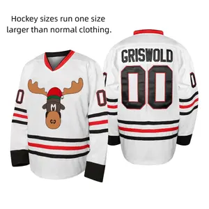 #00 Griswold Movie Hockey Jerseys X-Mas Christmas Vacation Mens Jersey White Stitched