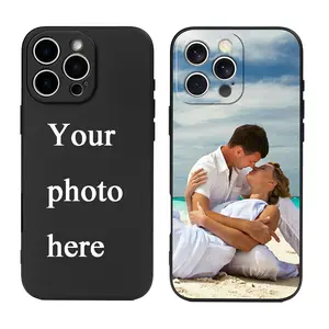 Customized Photo Black Phone Case DIY Custom with Your Pictures Soft Phone Cases For iPhone 16 15 14 13 12 11 Pro Max 14 15 16 Plus, 16e, SE4 Full Protective Cover Personalized HD Printed Image Gift for Boyfriend Girlfriend Family