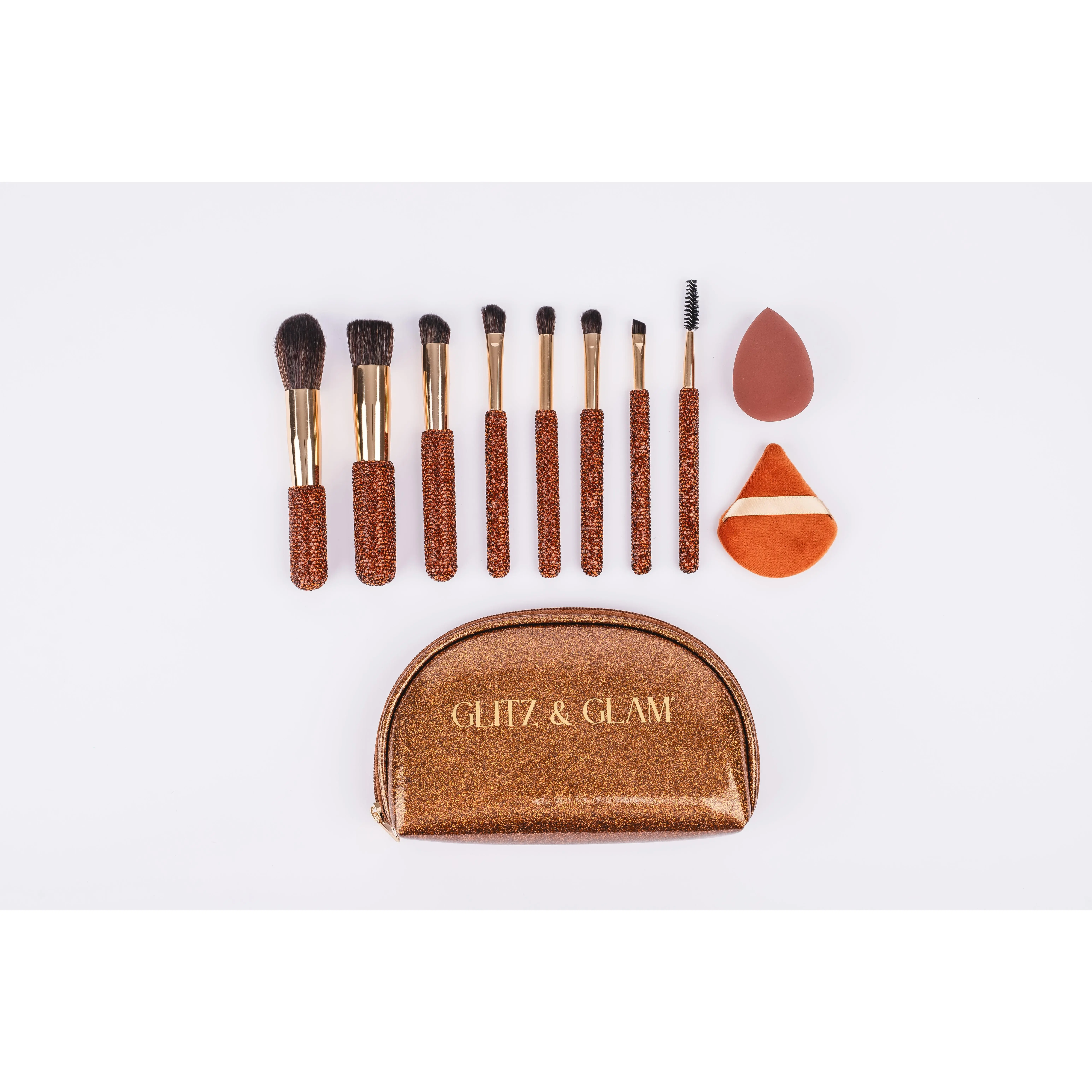 Smoke Topaz Glitz & Glam |11pc Travel Brush Set | GG18855