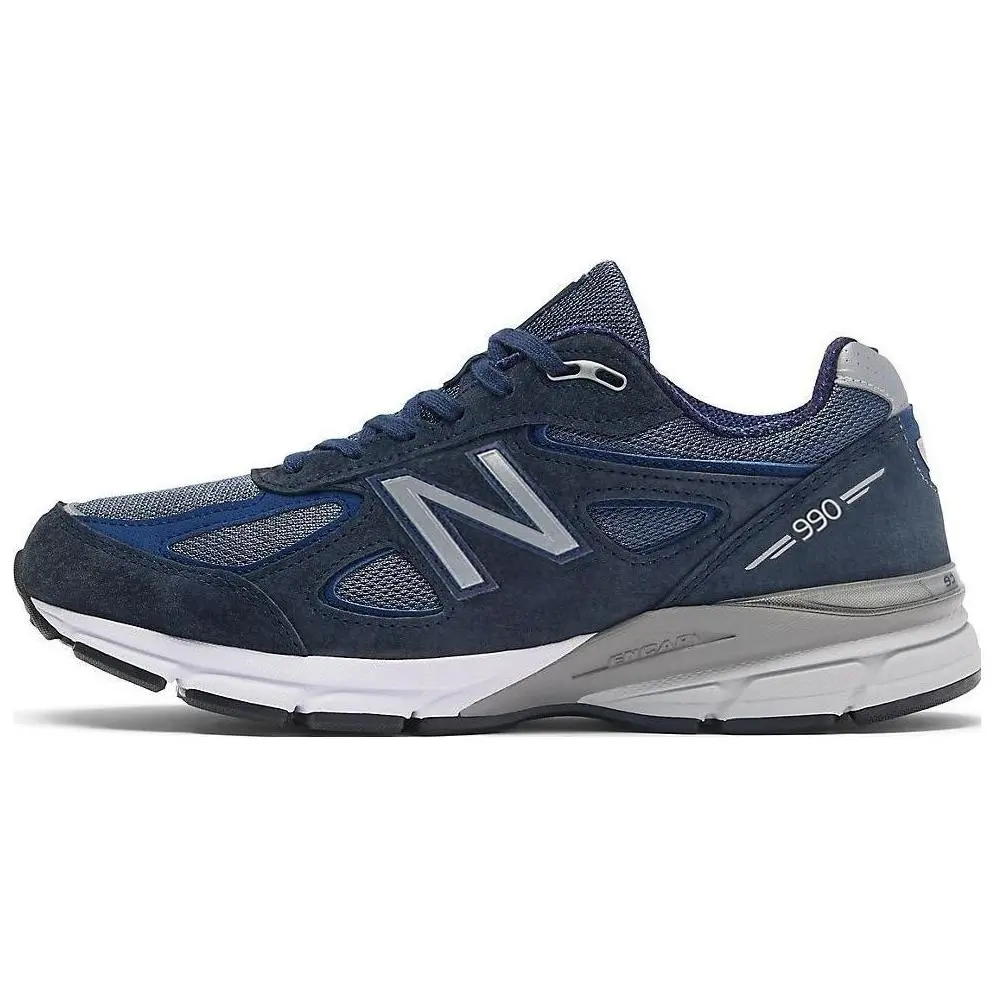 NEW BALANCE 990v4 Men's Running Shoes in Navy - Made in USA, Sporty Mesh Trainer with Cushioned Support for Daily Wear, Running Sports Footwear, Sporty Running Shoes