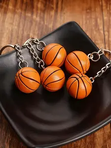 1pc Creative Mini Basketball Keychain, Backpack Key Accessory, Car Key Pendant, Business Gift, Thoughtful Gift Idea, Valentine's Day Present, Birthday Small Gift, Basketball Theme Party Favor, Keychain For Bags