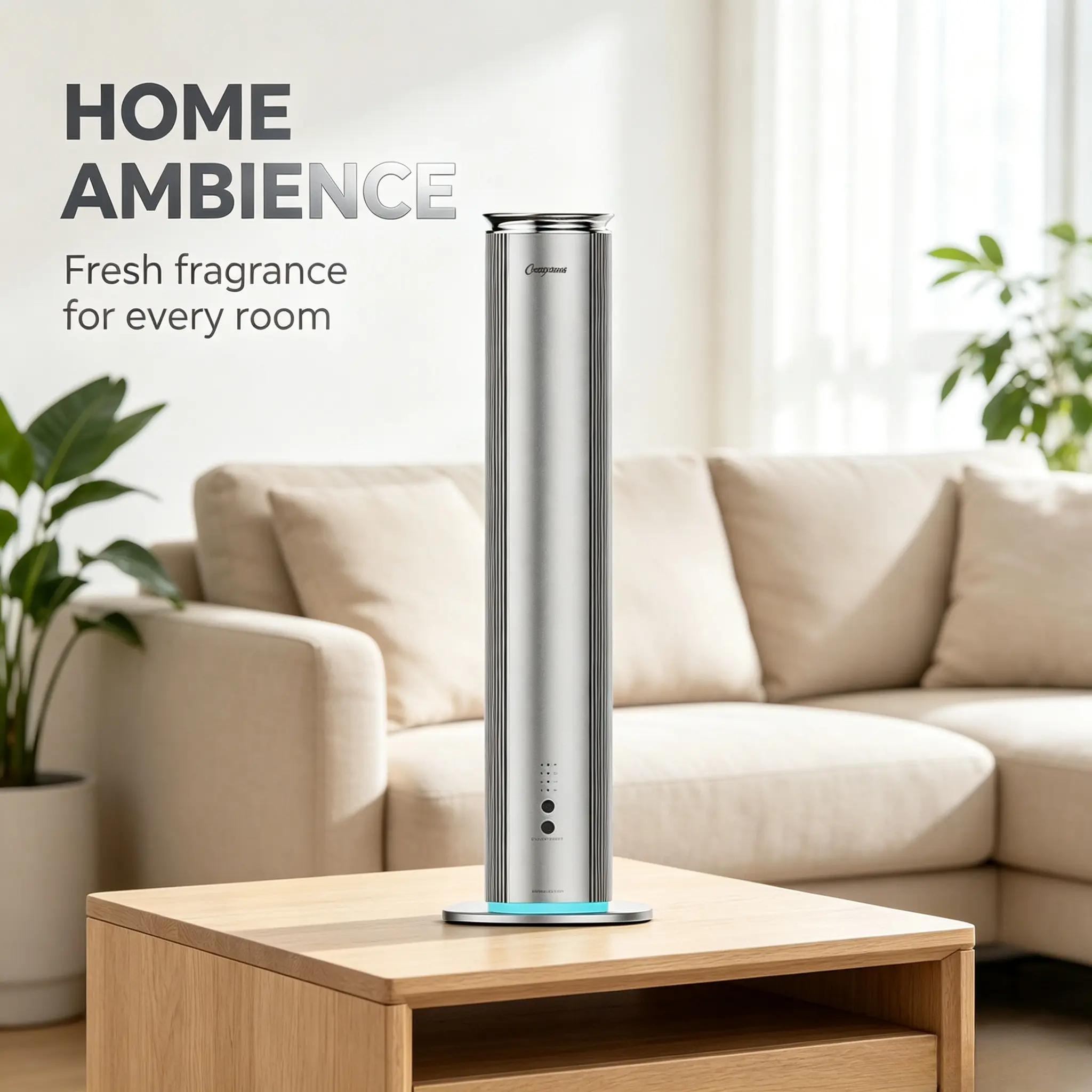 Cozaxomu Luxury Waterless Aroma Diffuser - Cold-Air Nebulizing Technology with Smart Bluetooth Control, Adjustable Scent Levels, Metal Design, Includes 3 Hotel Inspired Fragrance Oils
