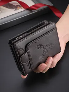 New Wallet Multi-Card Slots, Multifunctional Retro Style, Trendy Teenager Elite Men Deer Head Pattern, Versatile Wallet, Stylish Wallet, Zipper Wallet Design