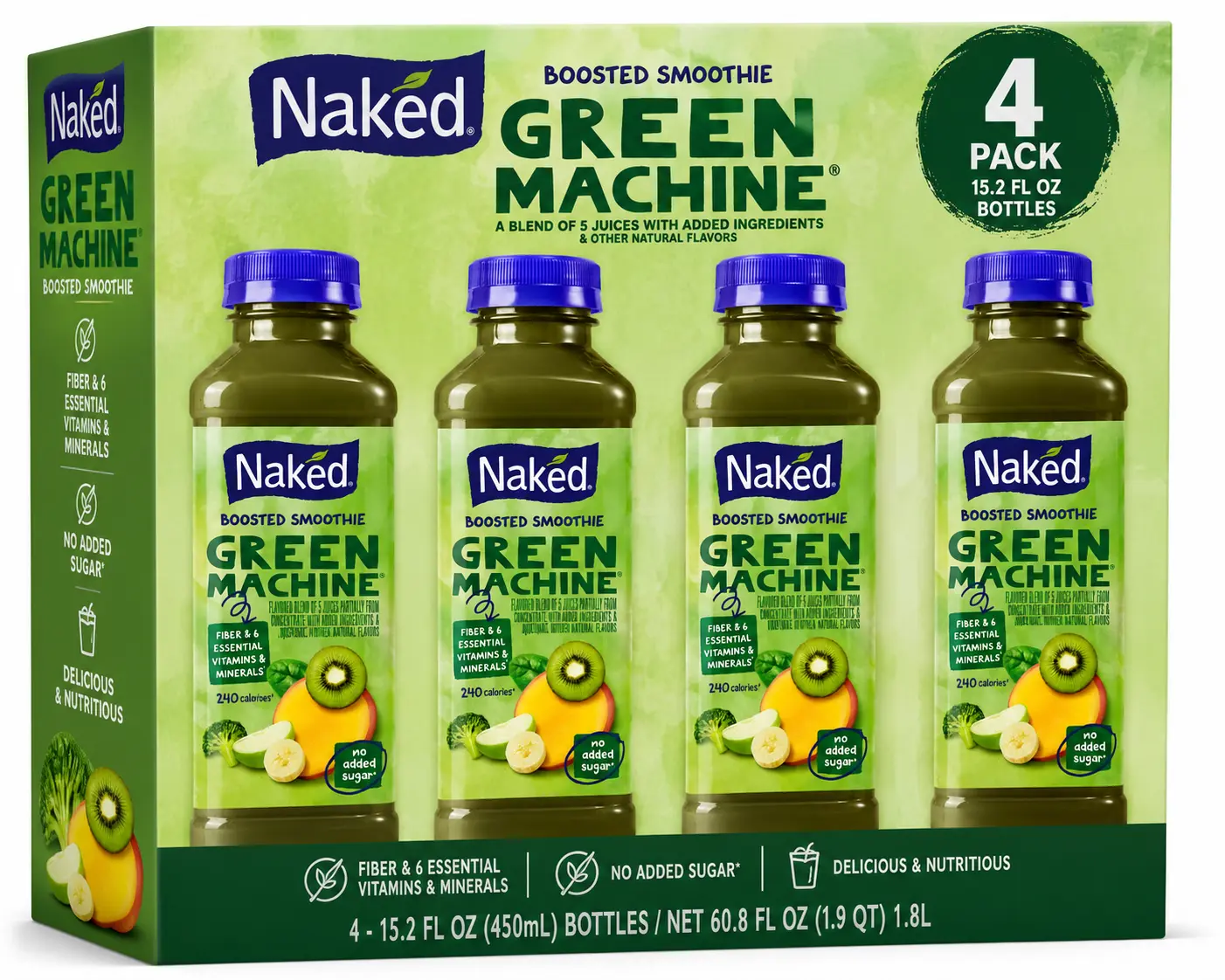 Naked Boosted Smoothie Green Machine, 15.2 fl oz Bottle