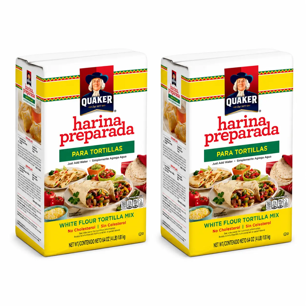 Quaker Authentic Healthy High Fiber Pre-Formulated Traditional Corn Flour Tortilla Mix for Homemade Tortillas, Low Calorie, Sugar-Free, Resealable 4 lb Bag