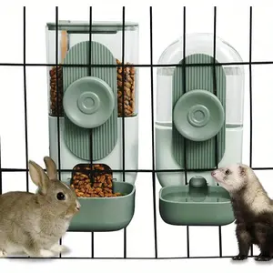 Pack Of 2 Pet Food Bowl Rabbit Feeder for Cage, Hanging Automatic Cat Feeder and Water Dispenser, Ferret Cage Accessories, Food Water Bowl for Cats Rabbit Guinea Pig Cages