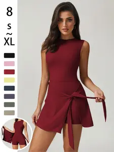 Women's Sporty Jumpsuit Dress Set, High Elasticity Yoga, Comfortable Fitted Fitness Commute Wear, All-Season Casual Outdoor Clothing, Workout Active Dress