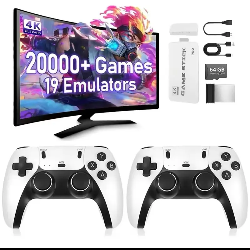 Wireless Multi-Game Console with Built-In Emulators, Easy-to-Use Plug-and-Play Home Gaming Console