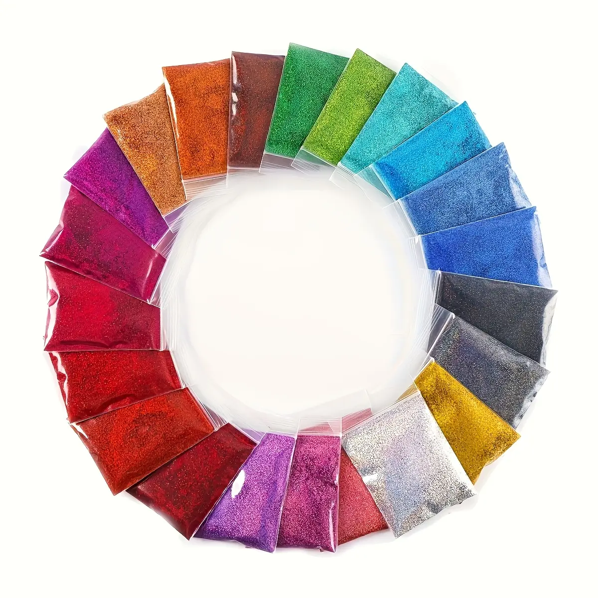 22pcs totaling 3.88 ounces of holographic glitter powder. Perfect for resin casting, jewelry making, insulated cup coating, and holiday craftwork.