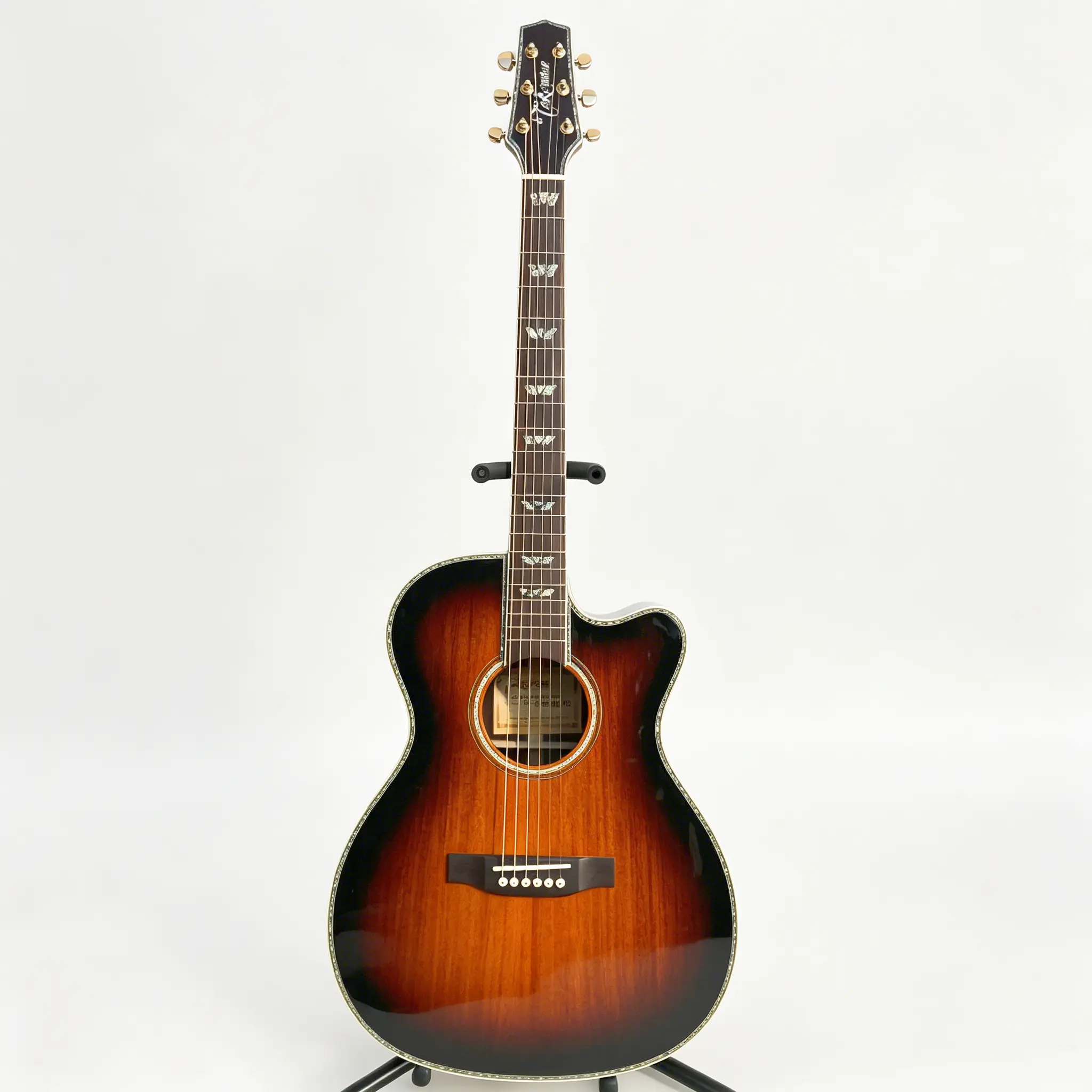 Tkmine Stylish Wooden Acoustic Guitar for Musicians - Sunset Color, Spruce Wood Top, Rosewood Back Panel & Fretboard, Oyster Shell Inlays, Ideal for Performance & Practice, Classical Guitars & Gear Accessories, Stylish Guitar