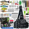 92/106/200/382pcs outdoor fishing lure set, Fishing Tackle, Fishing Supplies, including fishing gear box, storage bag, tool kit, soft bait, hard bait, surface bait set, universal for seawater and fresh water