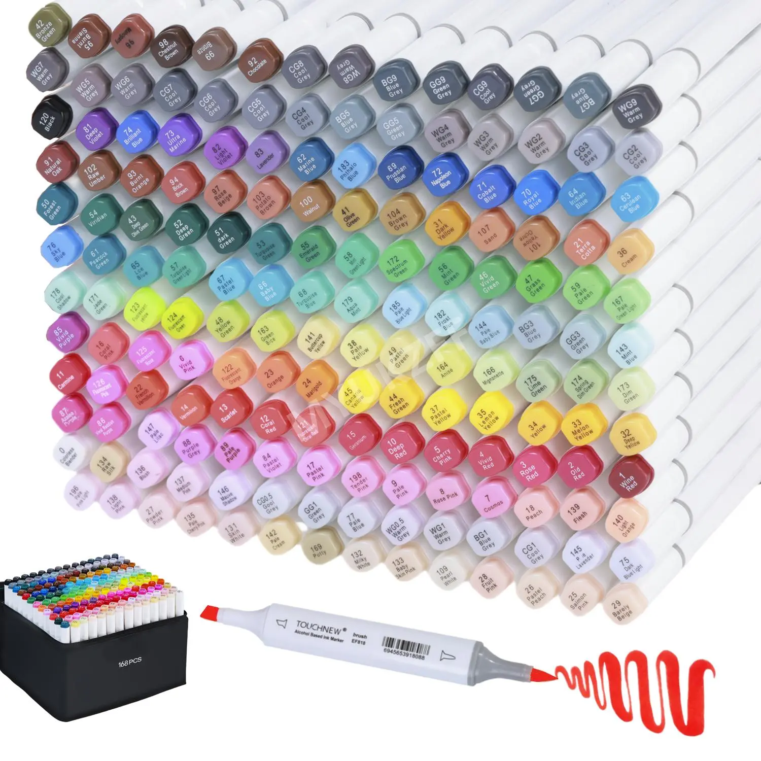 Colored Brush Markers, Coloring Book Markers, 30/60/80/168pcs/set Dual Tip Coloring Markers for Adults and Artists, Colorful Drawing Markers Coloring Set for Painting, Painting Supplies