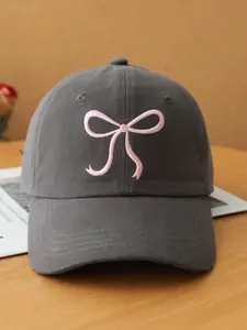 Bowknot Embroidery Baseball Cap, Embroidered Hat, Casual Outdoor Sports Hat for Men & Women, Adjustable Sun Protection Cap for Daily Wear