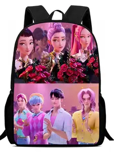 Rose Garden Idol Theme Backpack, Korean Anime Character Print Witch Hunters Student Bag, Large Capacity Trendy Shoulder Bag