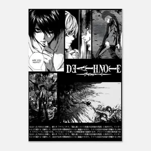Japanese Anime Manga Death Note Wall Art Fan Art A4 A3 A2 A1 Merchandise Decor Gift