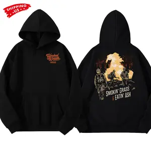 Wildland Firefighter Hoodie, Smoking Grass & Eating Ash Graphic Hoodie, Firefighter Workwear Hoodie for Wildfire Crew & First Responders, Gift for Firefighters