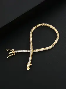 Icedchics 3mm Single Row Tennis Chain Full Zircon Hip Hop Bracelet, Cz Tennis Bracelet, Copper Bracelet, Unisex Couple Jewelry Gift for Valentine's Day Anniversary