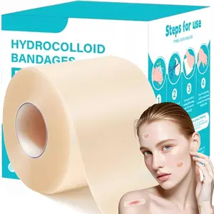Medical Hydrocolloid Wound Care Roll, Self Adhesive Cuttable Hydrocolloid Dressing Patch for Blisters Cuts Burns Acne and Abrasions, Moist Healing Skin Protection First Aid Supply