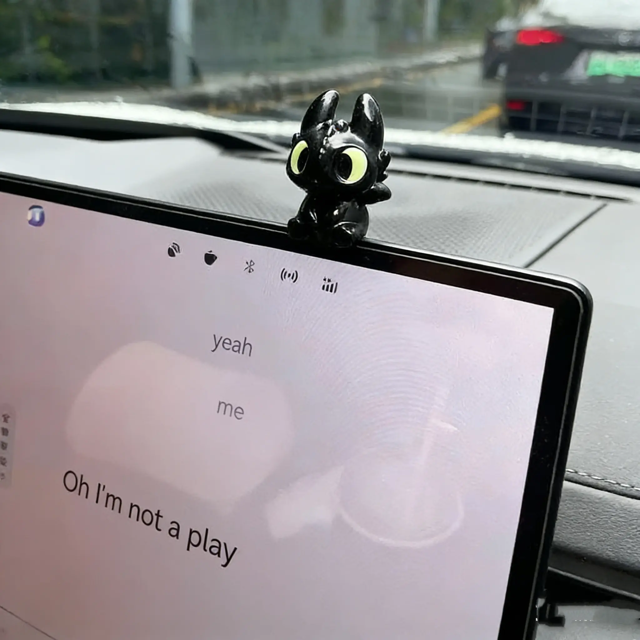 1 pcs Nightshade Light Figure Cute Toothless Car Dashboard Doll Display Standee, Adorable Car Decor Small Plush Toy, Car Ornament for Car Interior