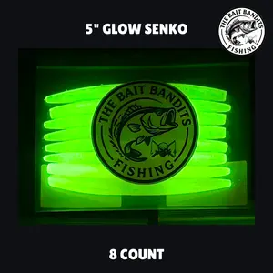 Glow Chartreuse – 5” Senko (8-pack) (Glow in the Dark) Fishing Lures