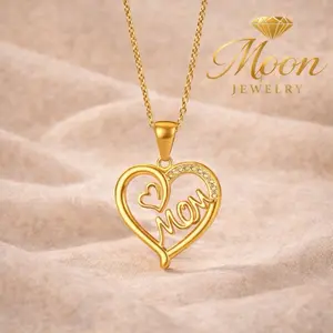 Mom Heart Necklace  Stainless Steel – Elegant Gift for Mother