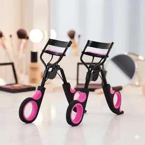 Professional Eyelash Curler: Mini Size, Anti-Slip Grip, No-Pinch Design. Curved Edge for All Eye Shapes. High-Elastic Silicone Pad for Pain-Free Lift. Durable Stainless Steel, Waterproof, Replaceable Pads. Quick Makeup Tool for Effortless Volume.