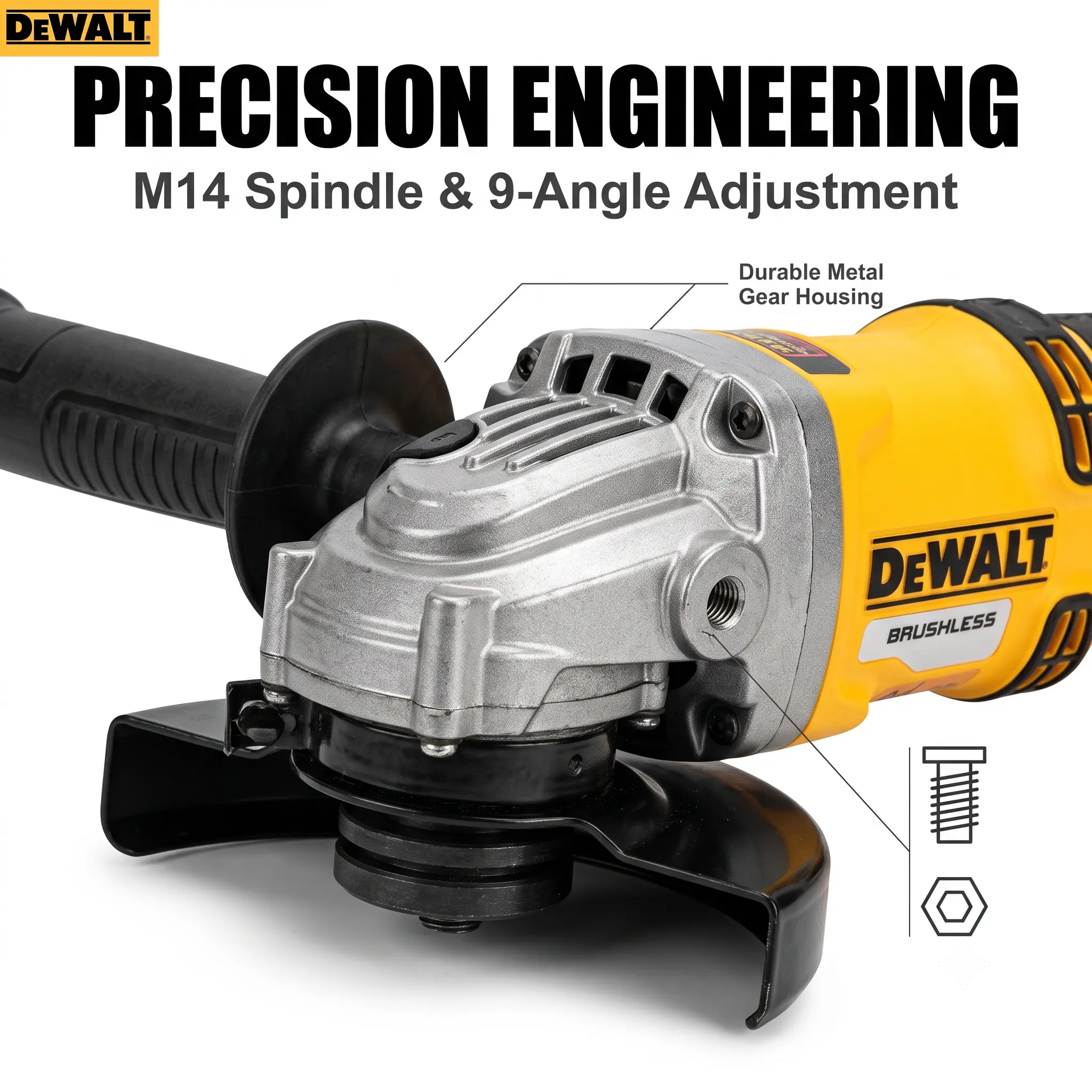 DCG405-125 Brushless Motor Angle Grinder, 9000 RPM Speed Heavy-Duty Hand Tool for Metal Cutting, Grinding, Concrete Drilling, 2026 Truck Repair, Construction Projects with Magnetic Mount, Electronic Brake, Rapid Charger, Tools And Gadgets