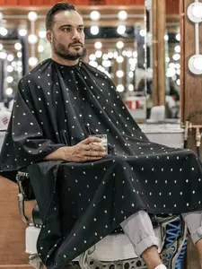 Barber Strong Cutting Cape Black - Gold Shield