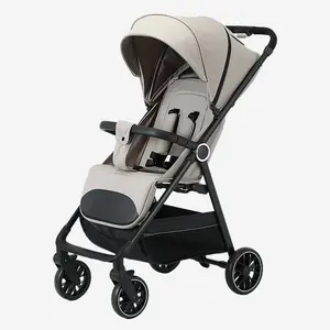Lightweight Baby Stroller, All-Round Stroller for Babies 0-3 Years Old: One-Click Fold, Zippered Extended Sun Canopy, Only 11.68 lbs, Features Large Storage Basket,  Suitable for Travelling