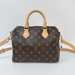 Pre-owned Louis Vuitton leather Crossbody Bags canvas speedy 25 adjustable strap [ Vault ]
