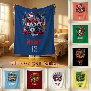 Custom 2026 World Soccer Blanket,Custom Football Nation Blanket with Name,USA Canada Mexico Soccer,2026 Soccer Tournament,Soccer Fan Gift