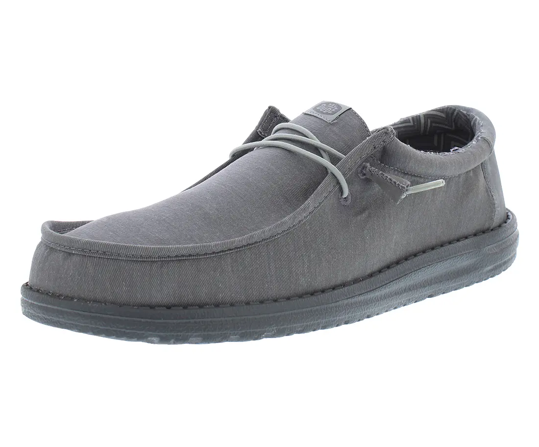 Hey Dude Wally Men's Stretch Canvas Block Sneakers, Stretch Upper, All Seasons Sports & Outdoor Footwear, Granite Grey/Multicolor