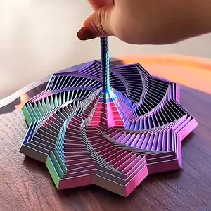 3D Printed Sensory Stress Relief Star Toy, Rotating Spiral Handle, Visual and Auditory Effects, Hypnotic Relaxation Gift, Anxiety Reliever