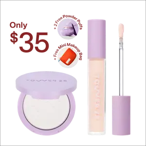 Tower 28 Swipe and Set Bundle - Swipe Serum Concealer & GetSet Pressed Powder - Save 28% - Hydrating & Concealing Makeup Set