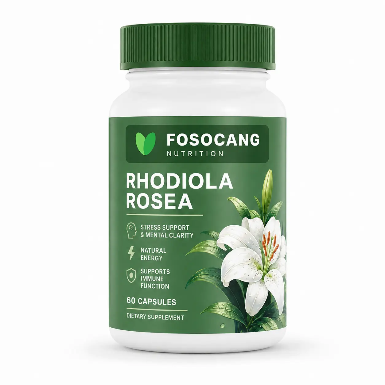 FoSoCang Rhodiola Rosea Extract for Stress, Energy & Focus - Natural Adaptogen [500mg] Antioxidant Supplement Superfoods Supplement / Healthcare,Dietary,Edible,Fitness,Vitamin