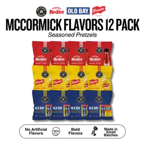 Pop Daddy McCormick Flavors 12 Pack | Seasoned Pretzels Sticks  | Healthy Gourmet Pretzels Snacks | 3oz Individual Bags | 12 Pack