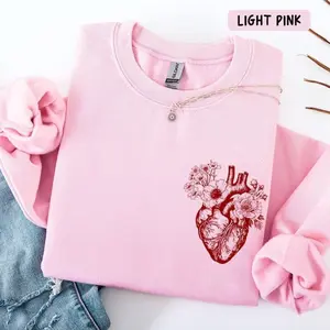 [Sale Up To 50%] Anatomical Floral Heart Sweatshirt: Cardiac Nurse Sweatshirt, Valentines Day Nursing Student Gift, streetwear graphic tee